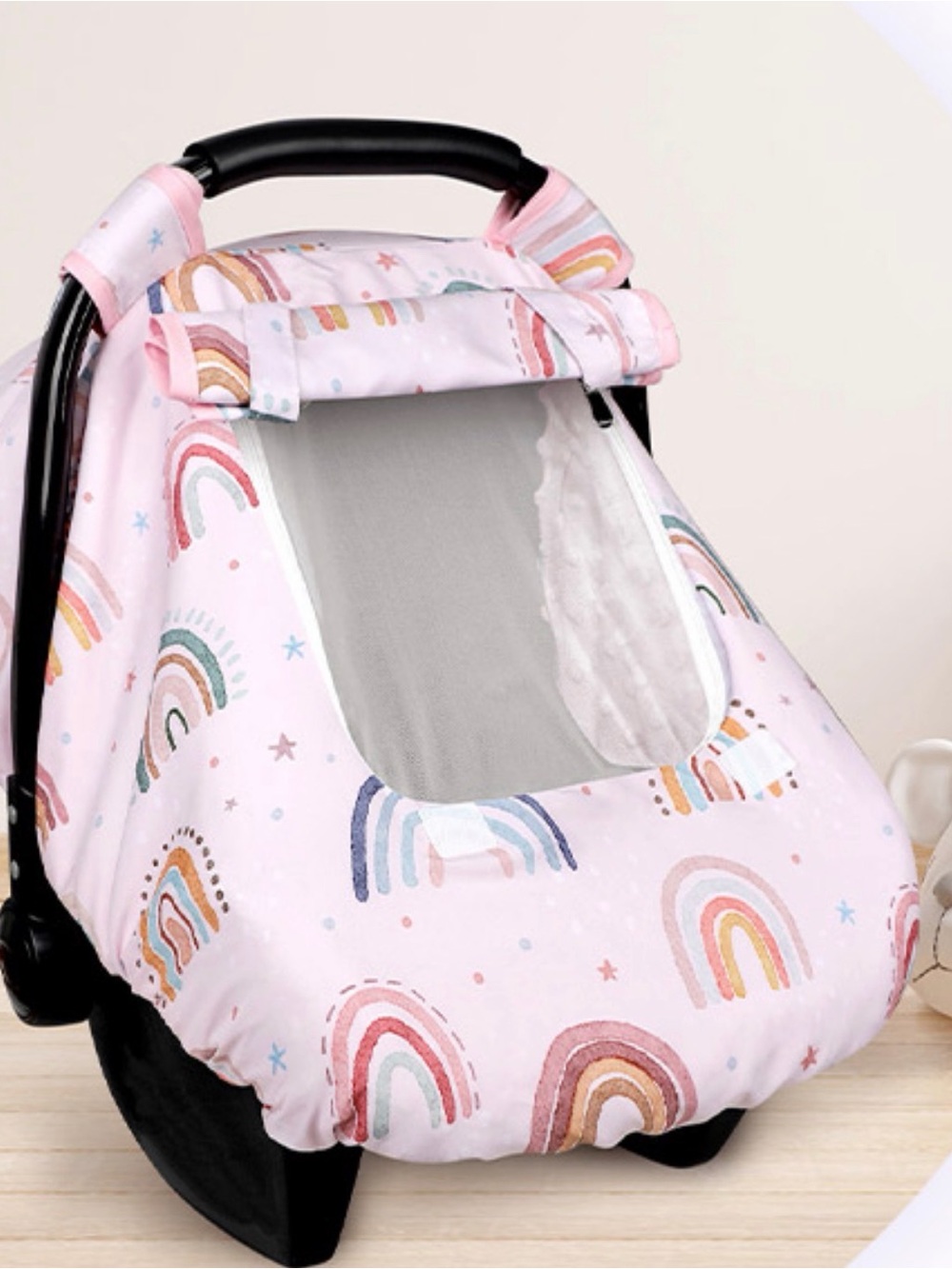 Amazon Pink Rainbow Print Car Seat Cover